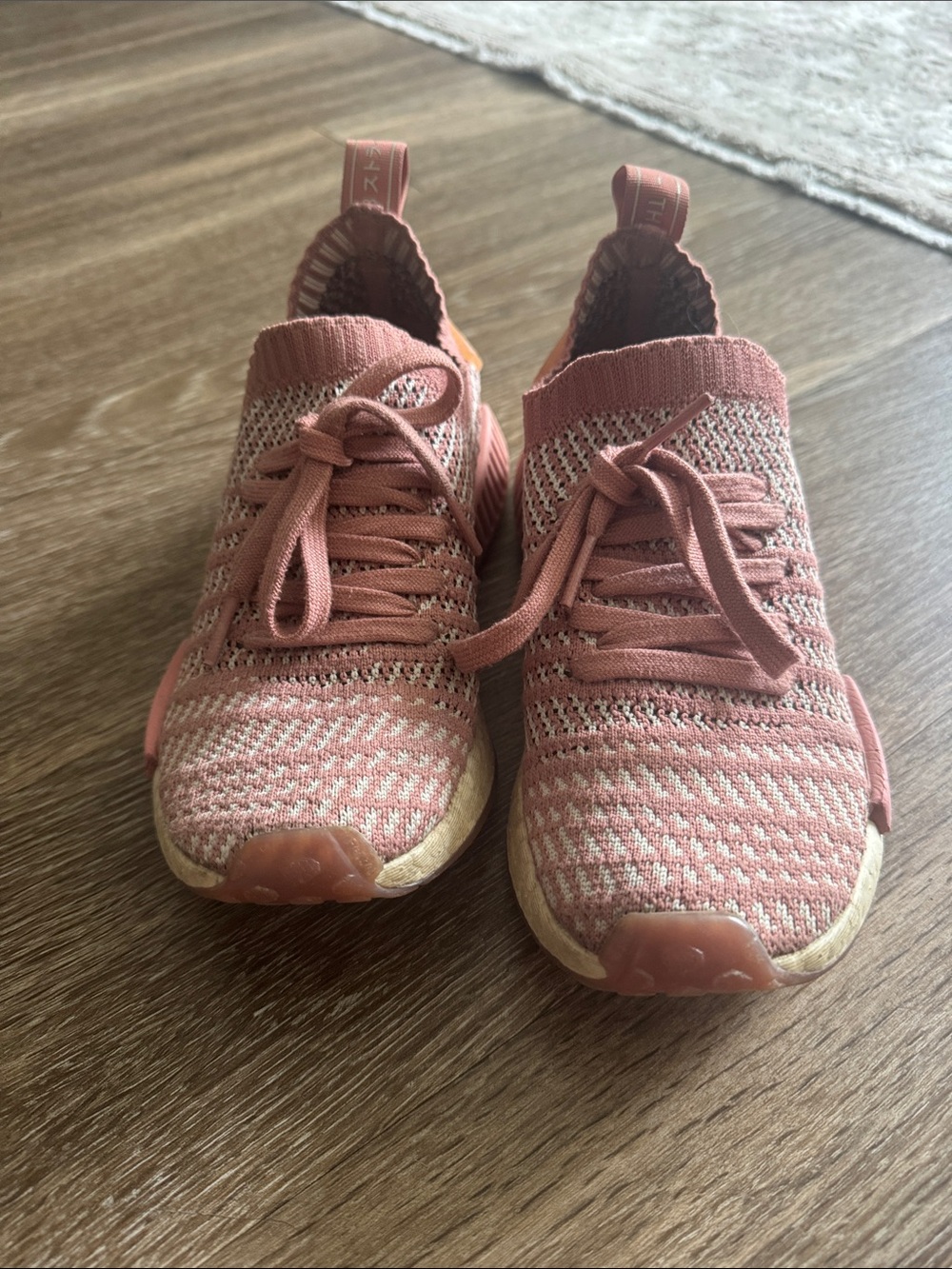 adidas Pink Knit Slip-On Athletic Shoes